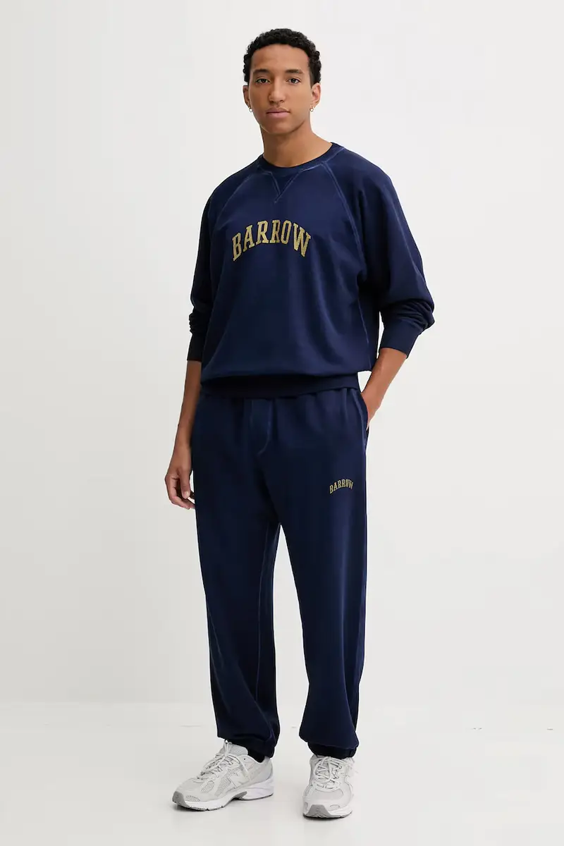 felpa in cotone colore blu navy F5BWUASW026 miniatura 4