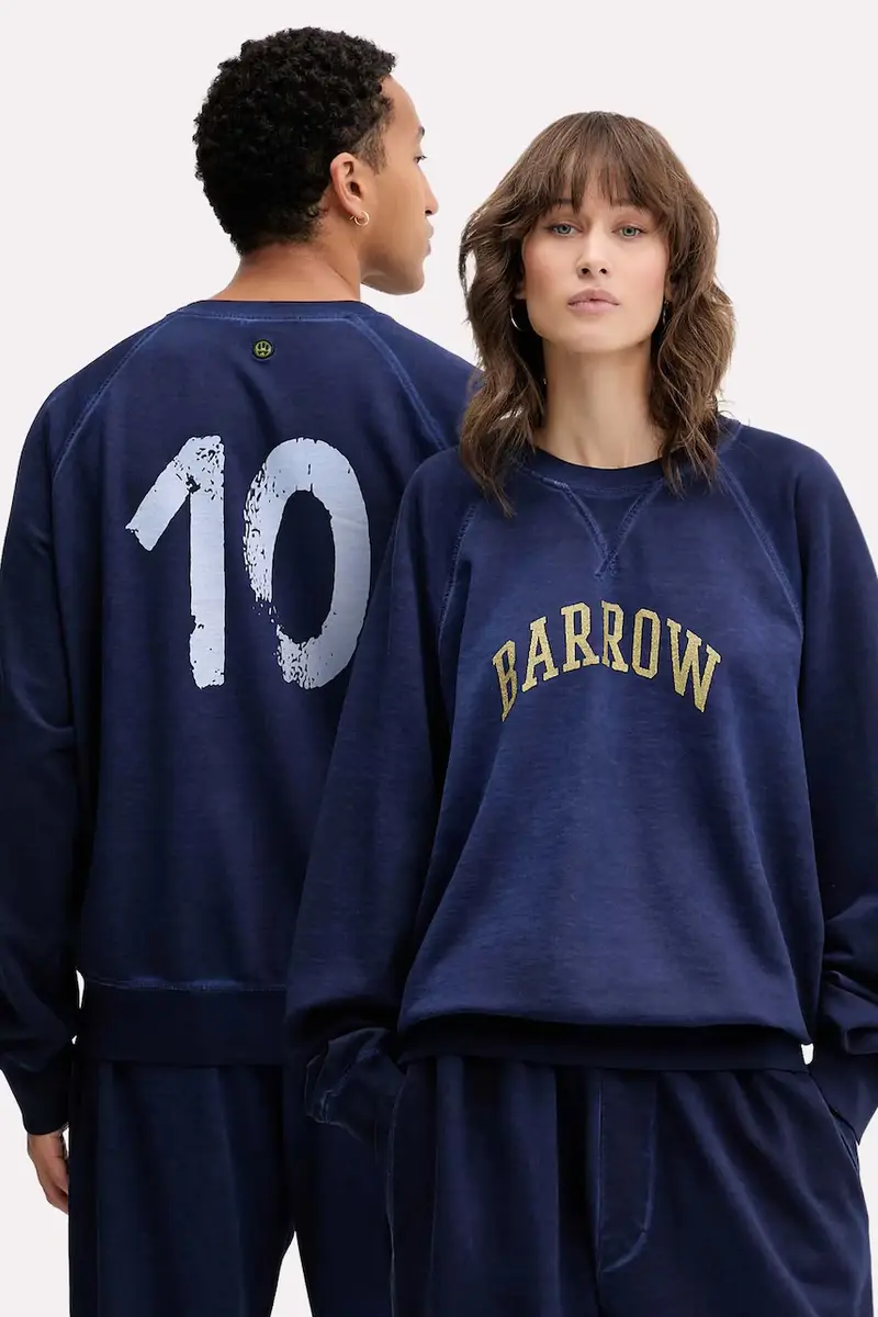 felpa in cotone colore blu navy F5BWUASW026