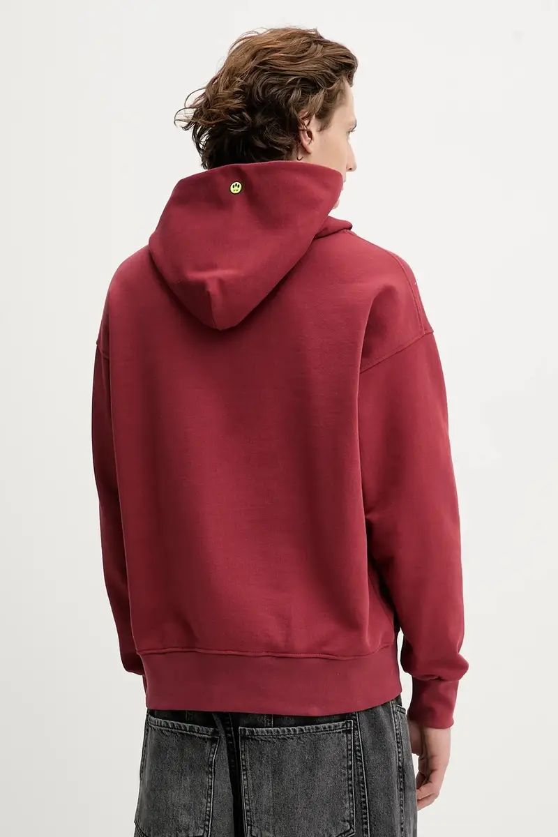 felpa in cotone colore granata con cappuccio F5BWUAHS068 miniatura 5