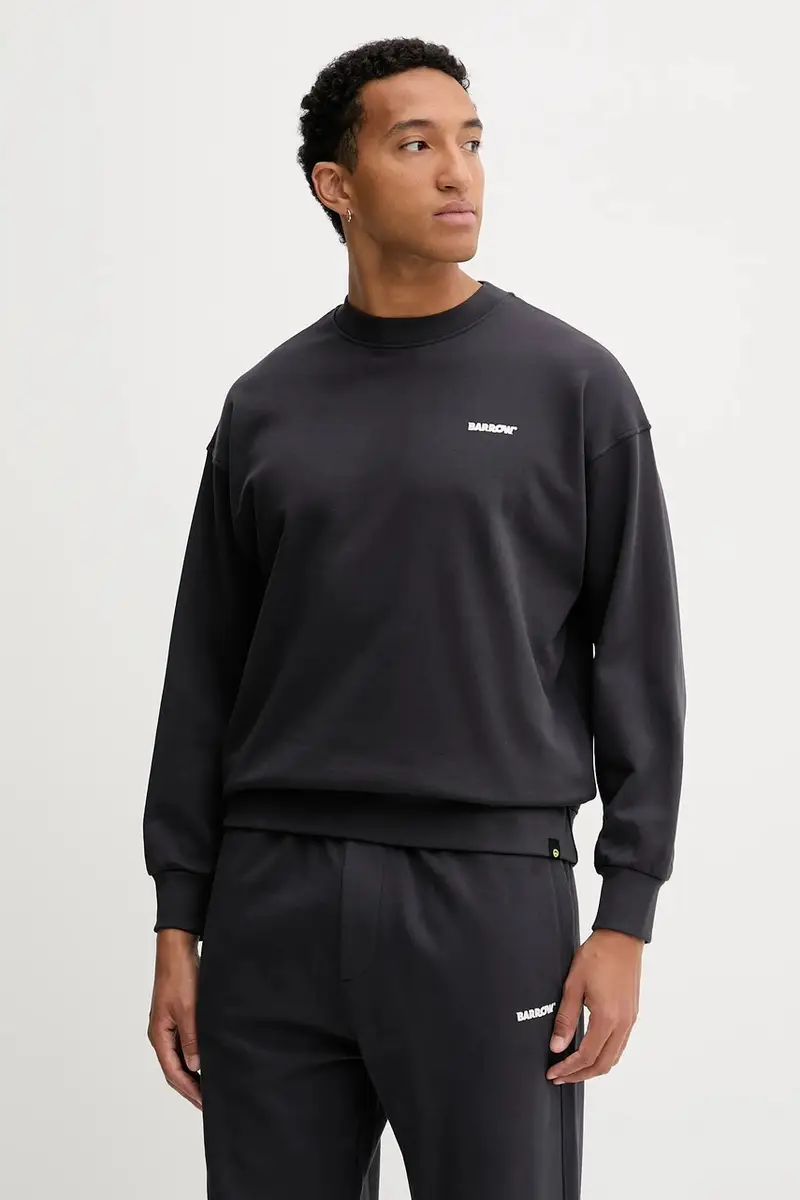 felpa in cotone colore grigio F5BWUASW069 miniatura 2