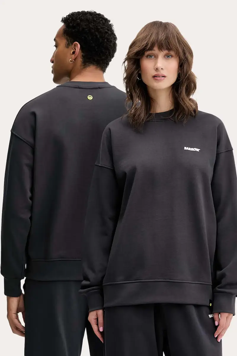 felpa in cotone colore grigio F5BWUASW069