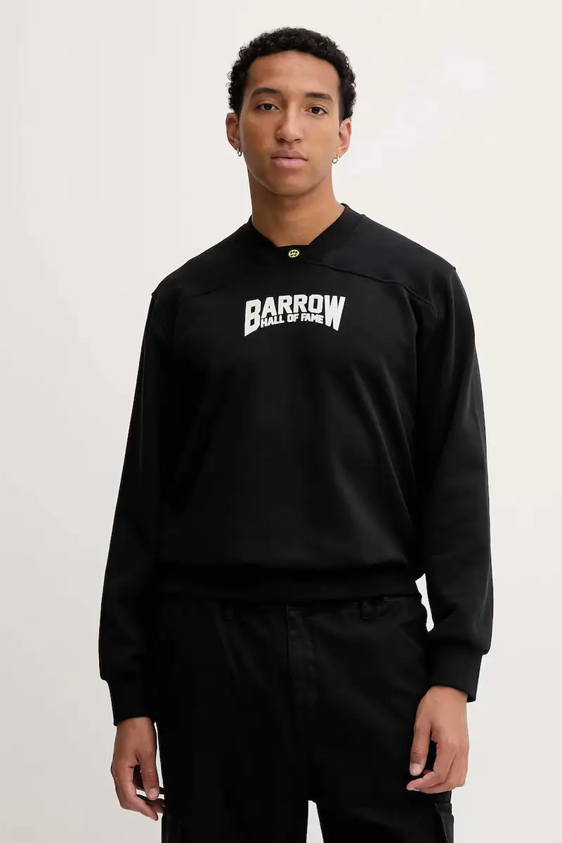 felpa in cotone colore nero con cappuccio F5BWUASW042 miniatura 2