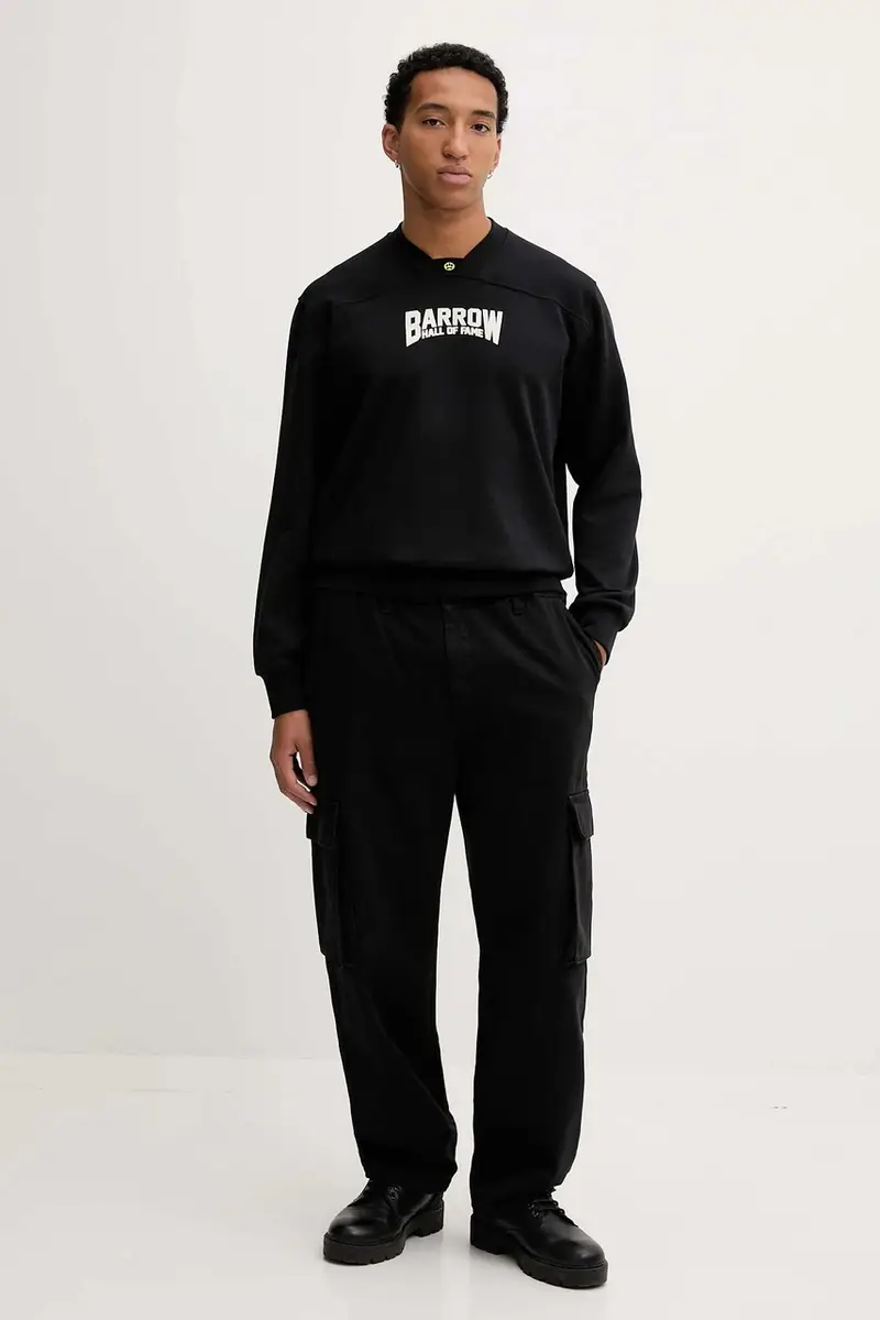 felpa in cotone colore nero con cappuccio F5BWUASW042 miniatura 4