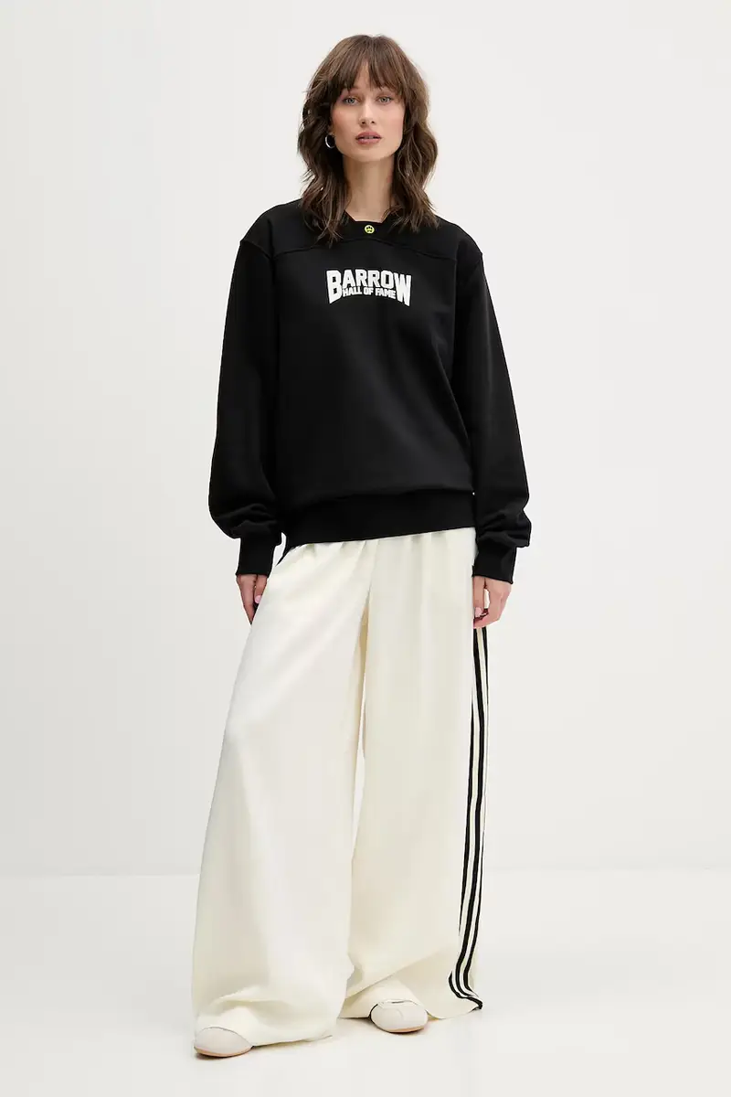 felpa in cotone colore nero con cappuccio F5BWUASW042 miniatura 5