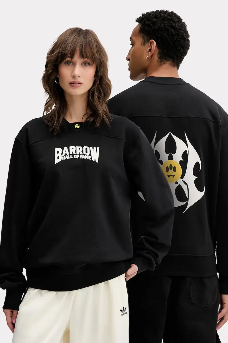 felpa in cotone colore nero con cappuccio F5BWUASW042