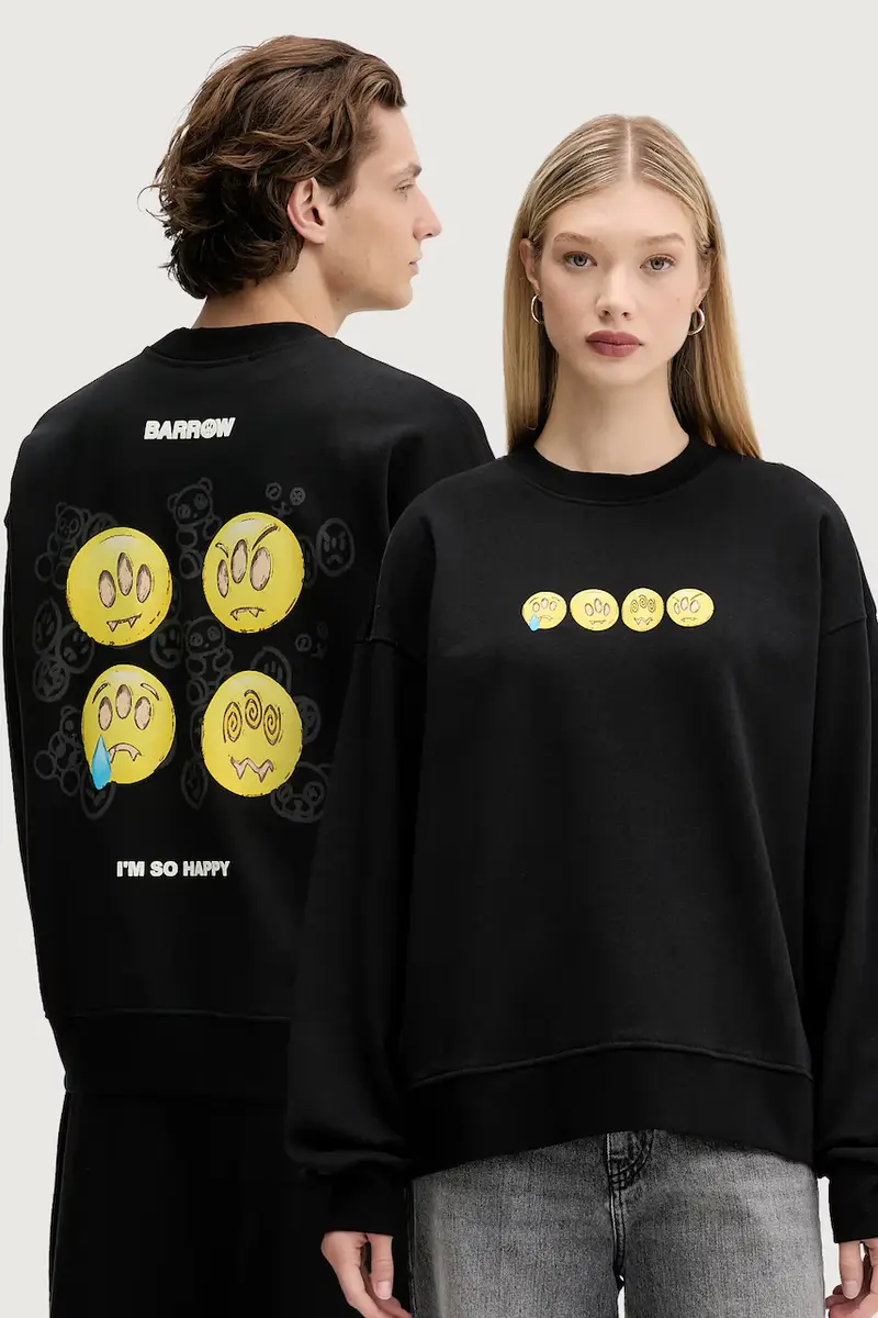 felpa in cotone colore nero F5BWUASW083