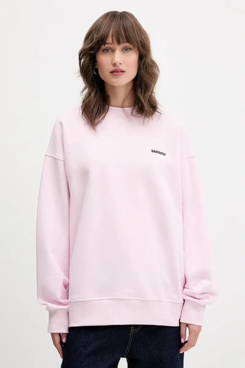 felpa in cotone colore rosa F5BWUASW069 miniatura 3