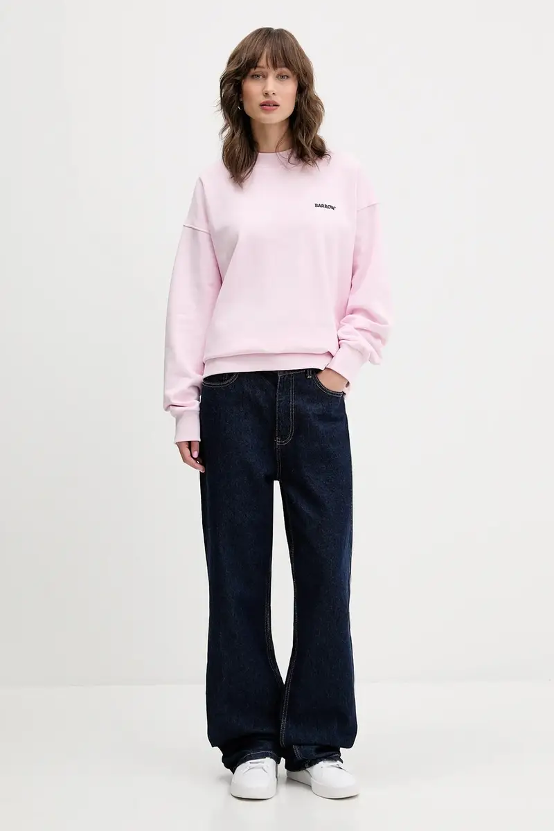 felpa in cotone colore rosa F5BWUASW069 miniatura 5