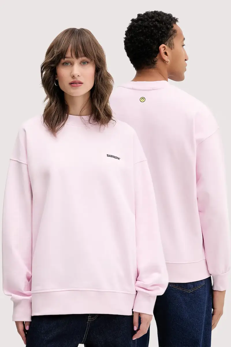 felpa in cotone colore rosa F5BWUASW069