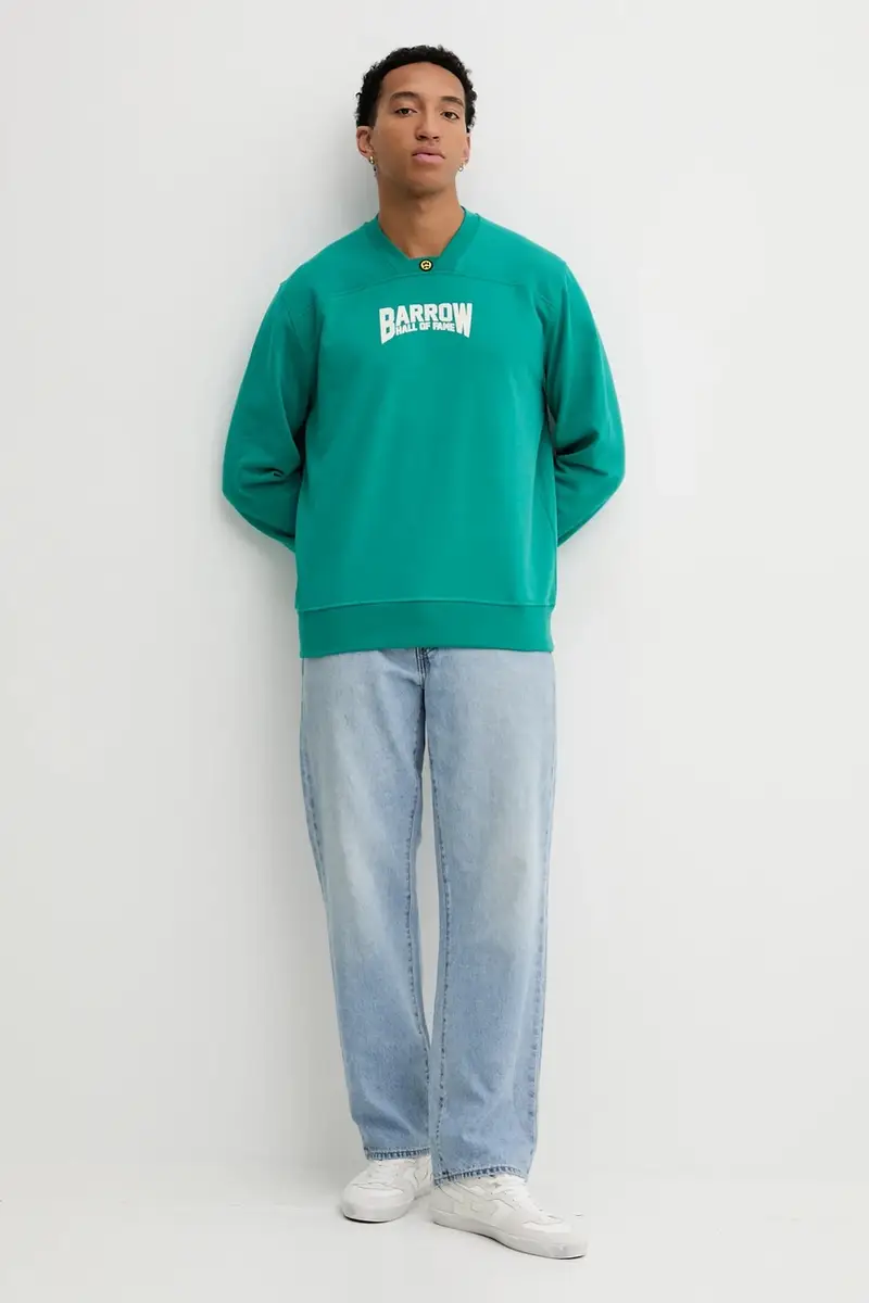 felpa in cotone colore verde con cappuccio F5BWUASW042 miniatura 4