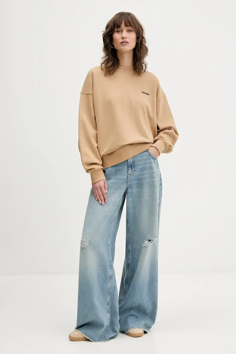 felpa in cotone colore verde F5BWUASW069 miniatura 5