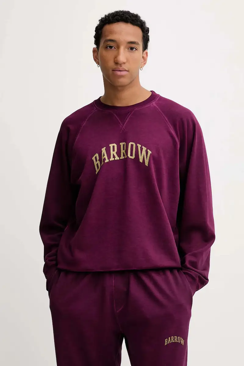 felpa in cotone colore violetto F5BWUASW026 miniatura 2