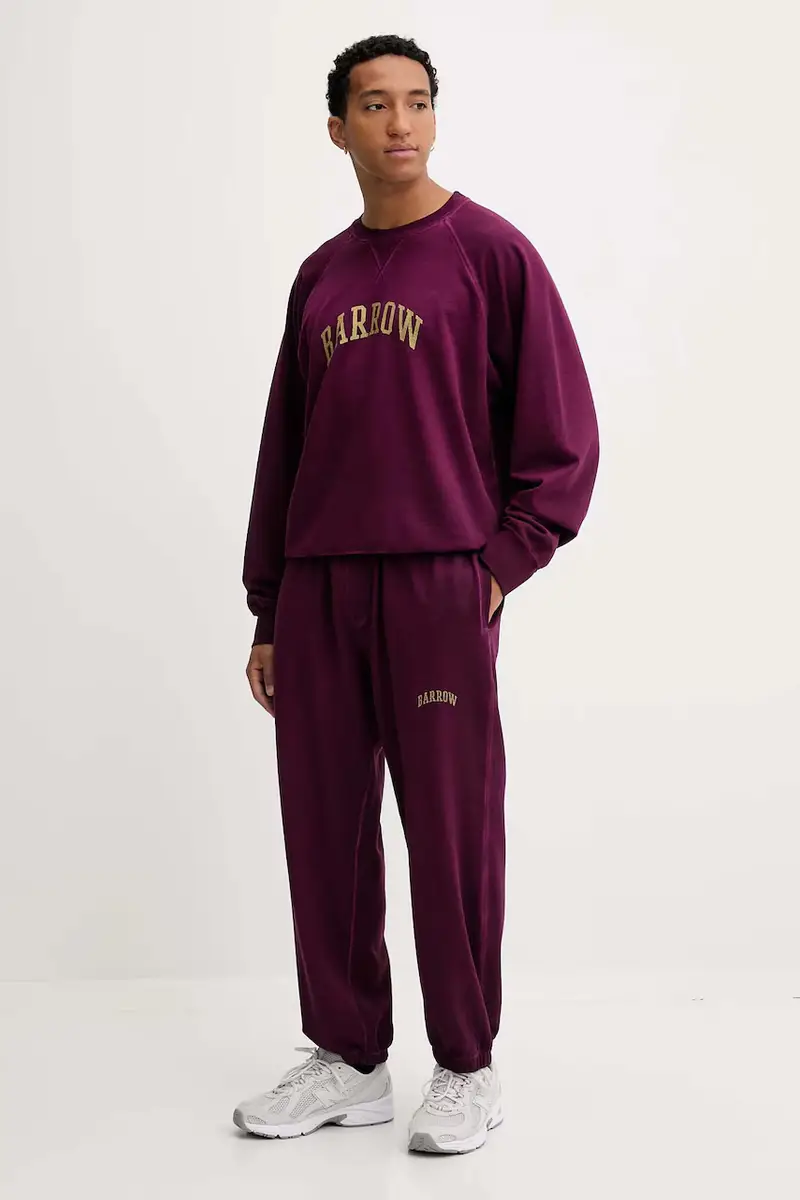 felpa in cotone colore violetto F5BWUASW026 miniatura 5