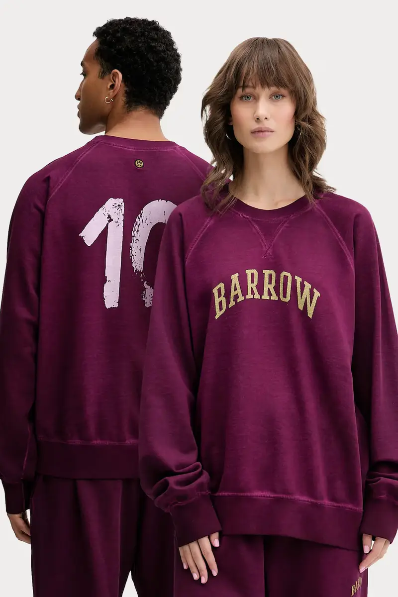 felpa in cotone colore violetto F5BWUASW026