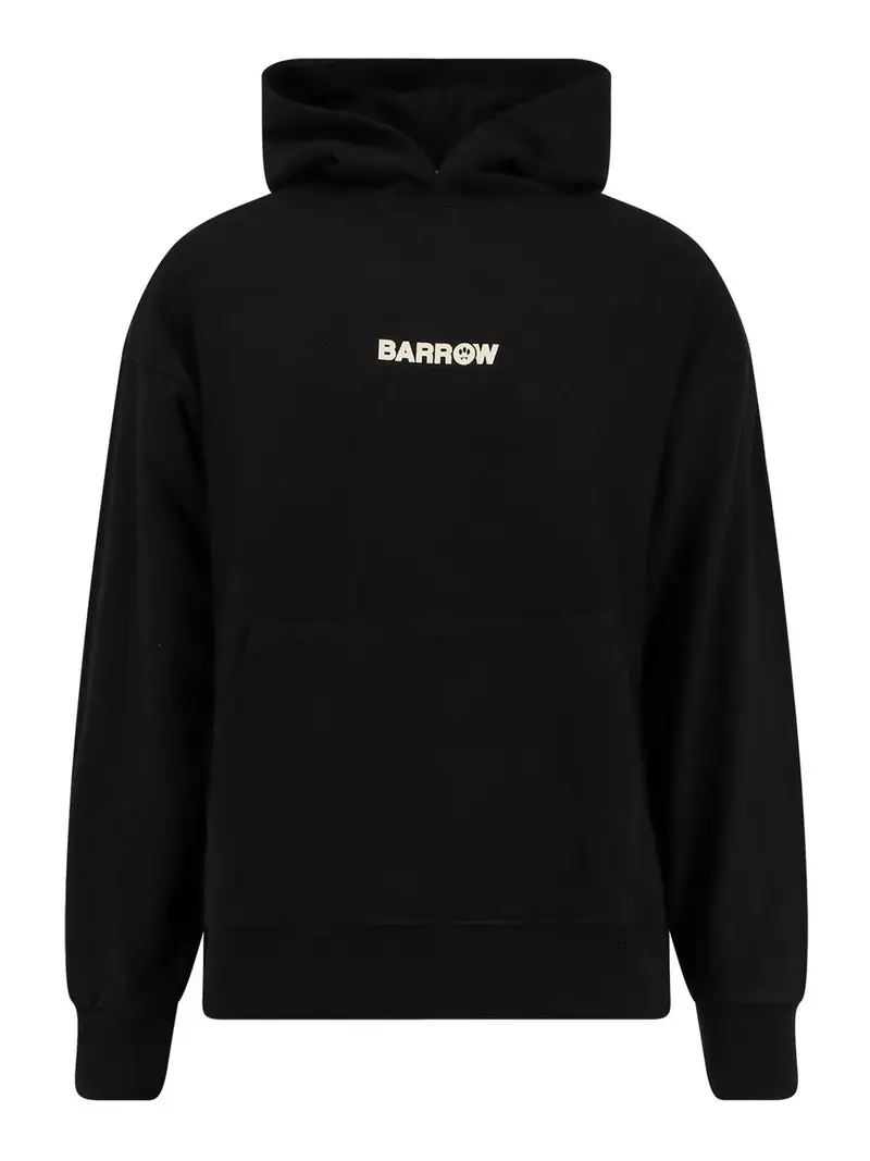 Felpa In Cotone Con Cappuccio Nero