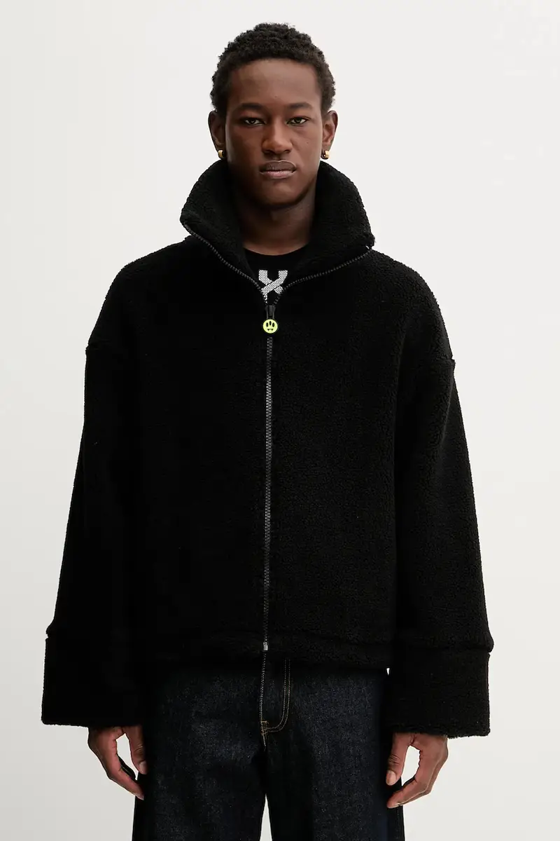 felpa in pile colore nero F5BWWOJK102 miniatura 2