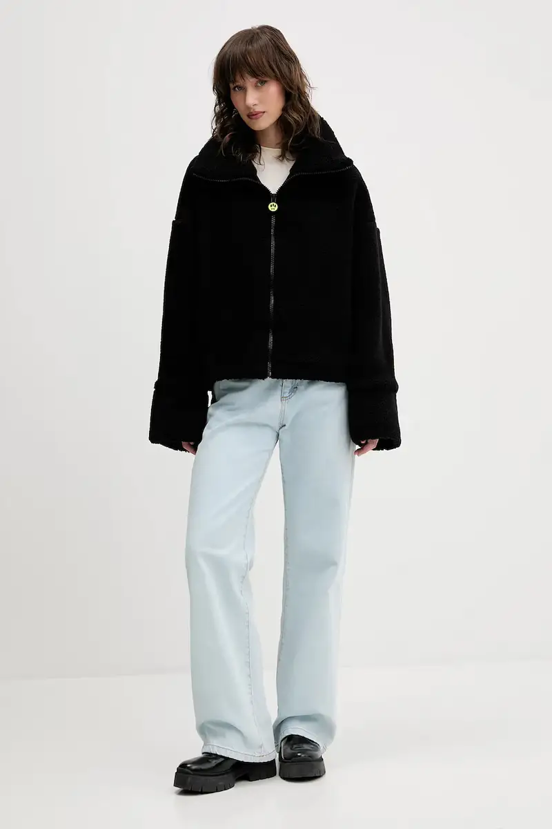 felpa in pile colore nero F5BWWOJK102 miniatura 4