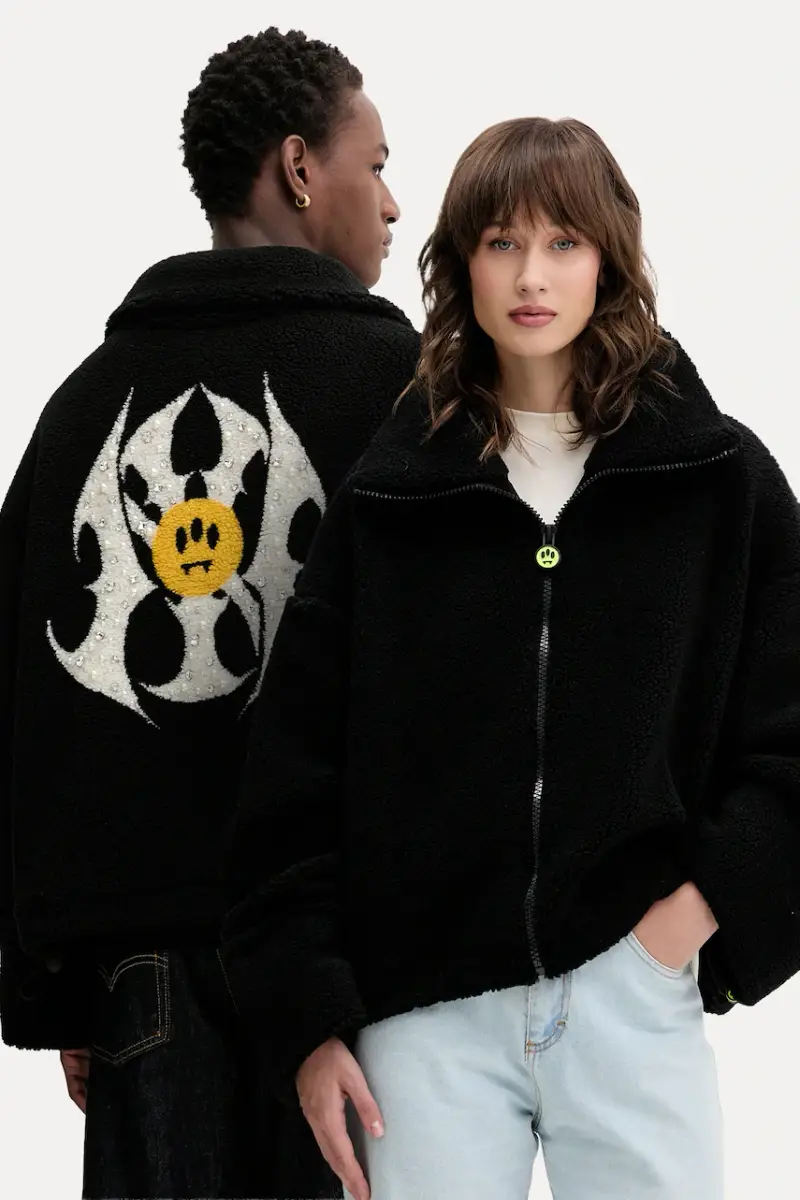 felpa in pile colore nero F5BWWOJK102