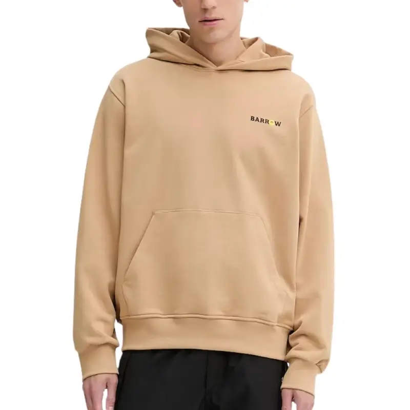 felpa unisex in cotone con maxi stampa a colori sul retro beige