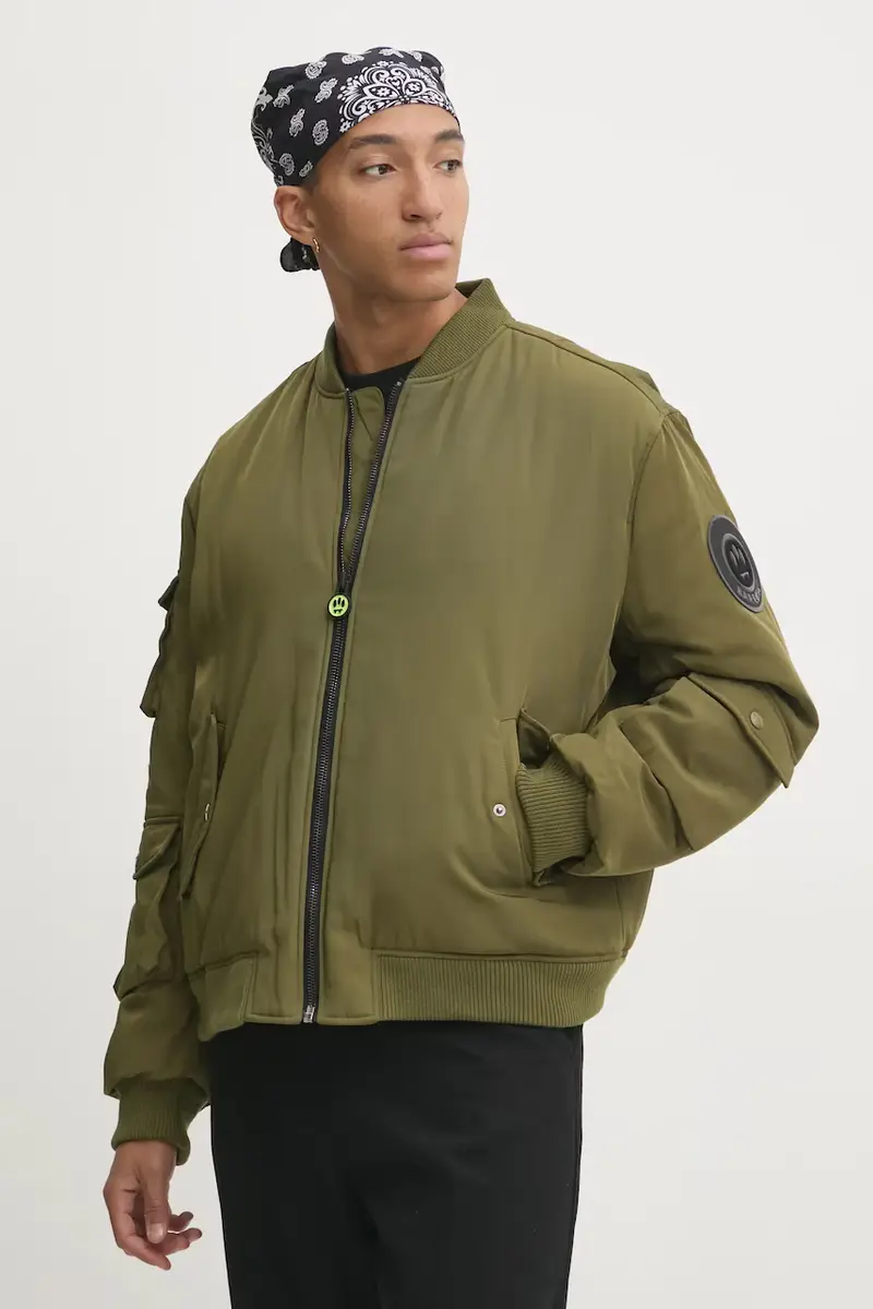 giacca bomber uomo colore verde F4BWUAJK003