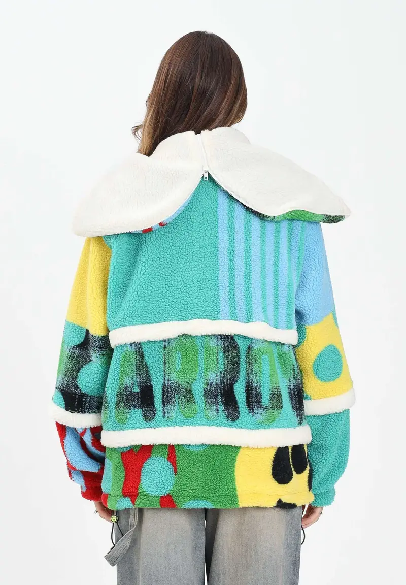 Giubbotto in pile multicolore per uomo e donna miniatura 3