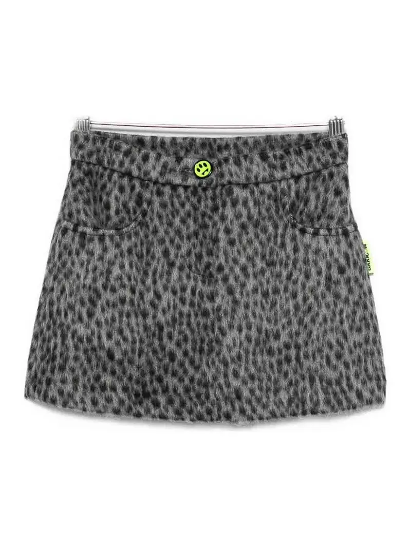 Gonna Con Stampa Leopardata Grigio