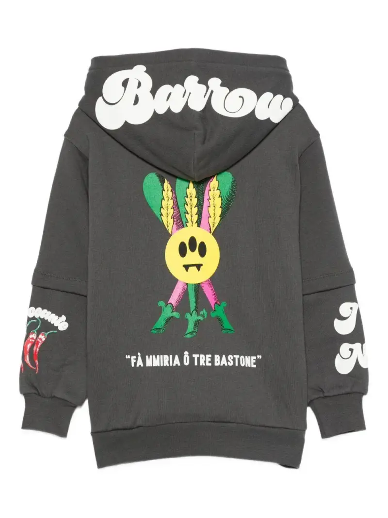 Felpa con Cappuccio con Logo e Tasca Canguro Asfalto miniatura 2