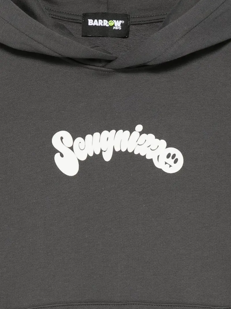 Felpa con Cappuccio con Logo e Tasca Canguro Asfalto miniatura 3