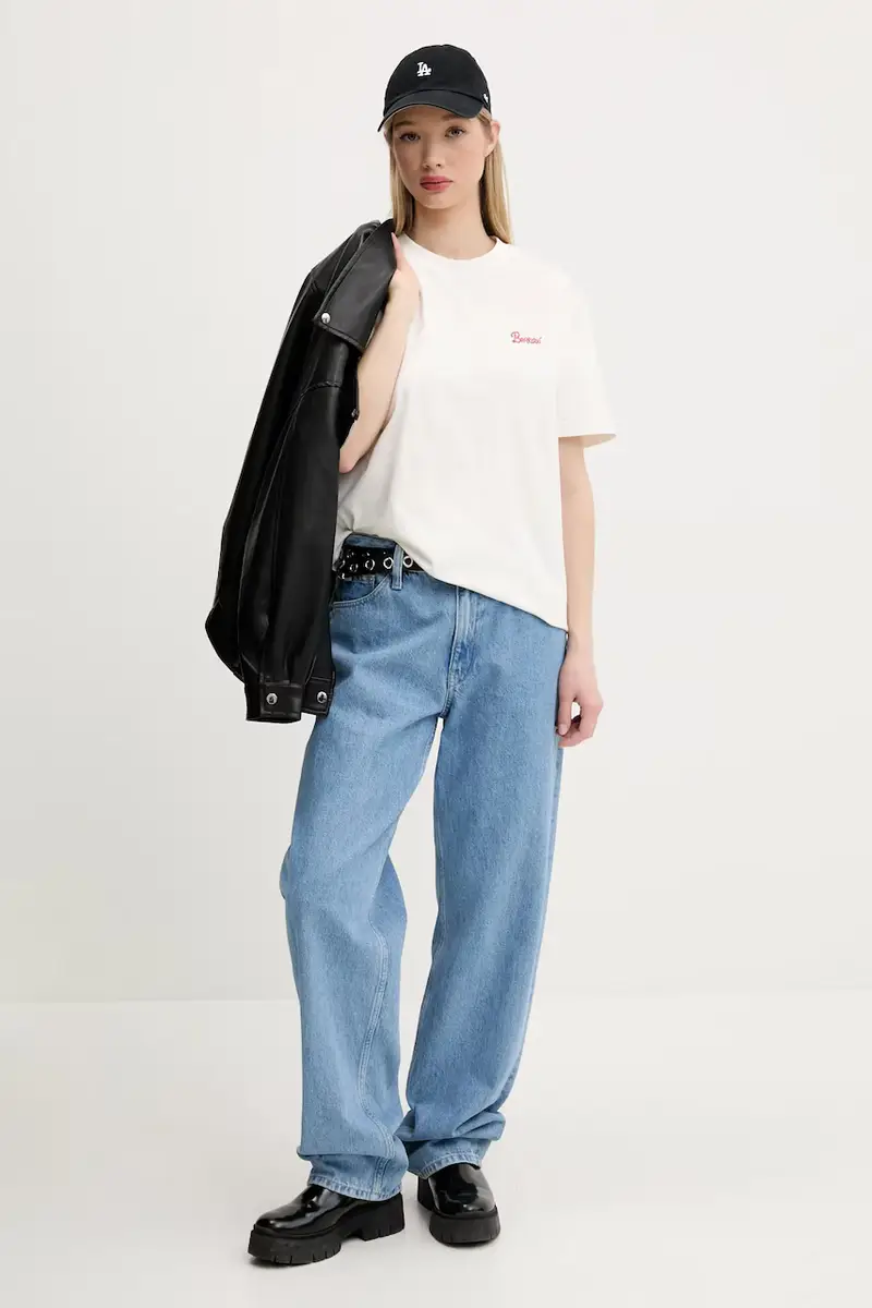 maglietta in cotone colore bianco S5BWUATH161 miniatura 5