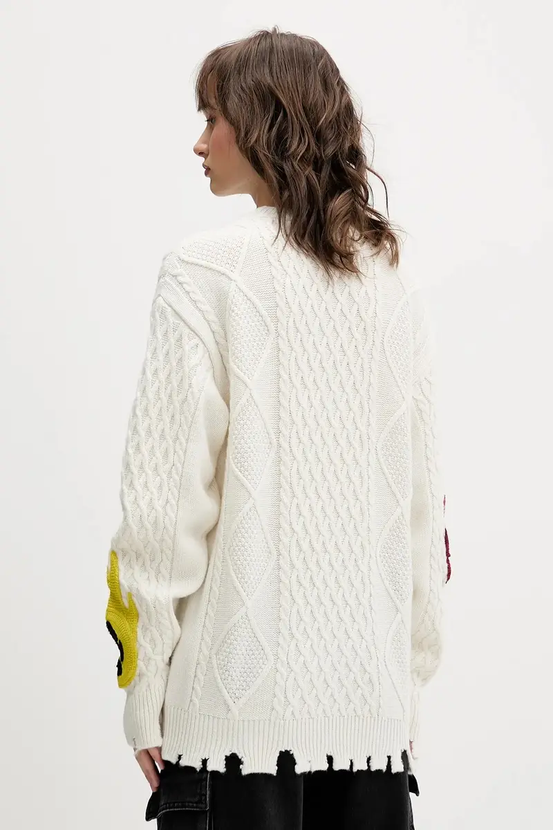 maglione con lana colore beige F5BWUAJP115 miniatura 4