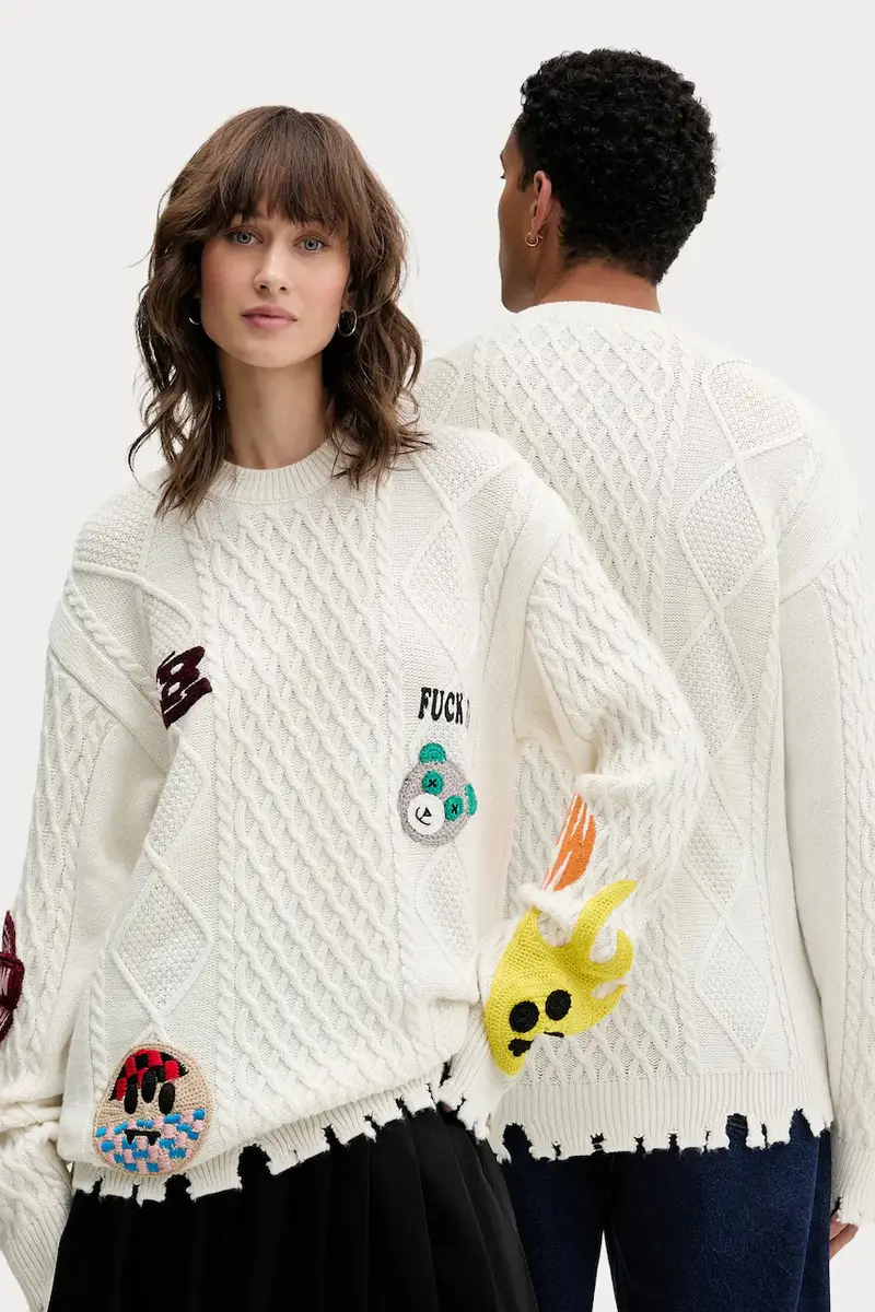 maglione con lana colore beige F5BWUAJP115