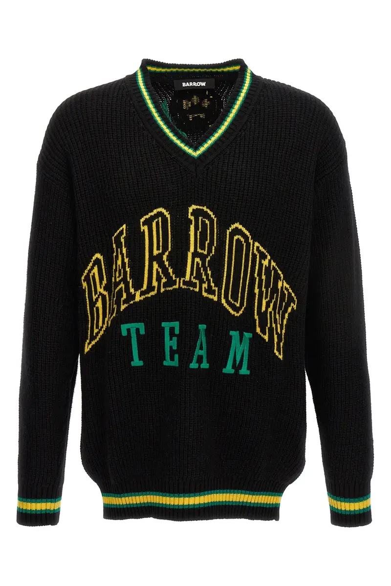 Maglione Ricamo Logo Nero