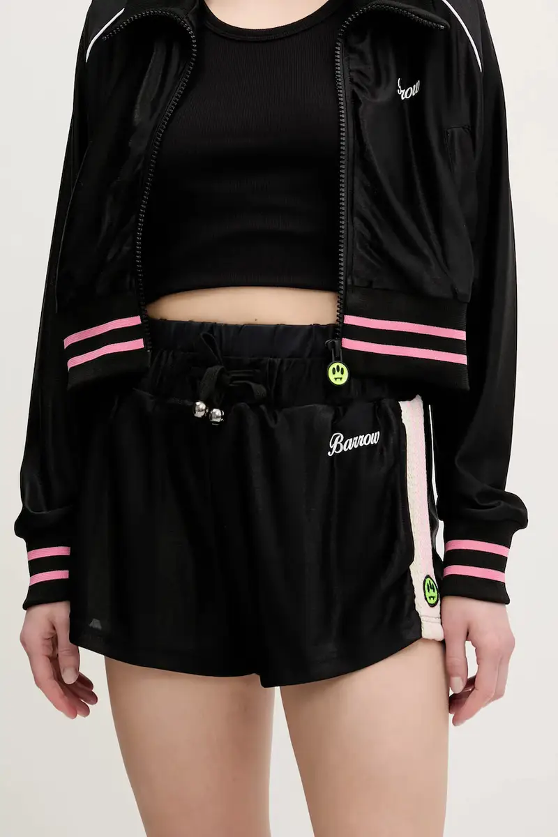 pantaloncini donna colore nero con applicazione S5BWWOSH117