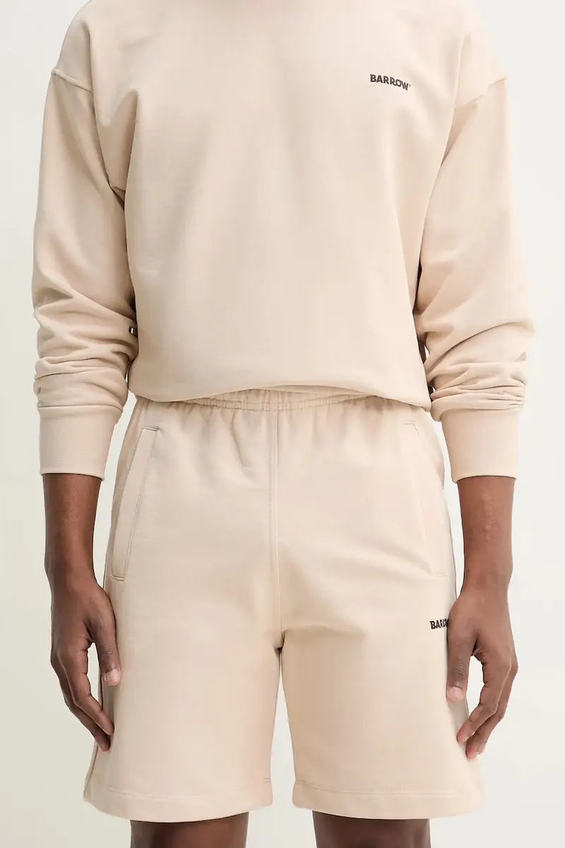 pantaloncini in cotone colore beige S5BWUABE082 miniatura 2