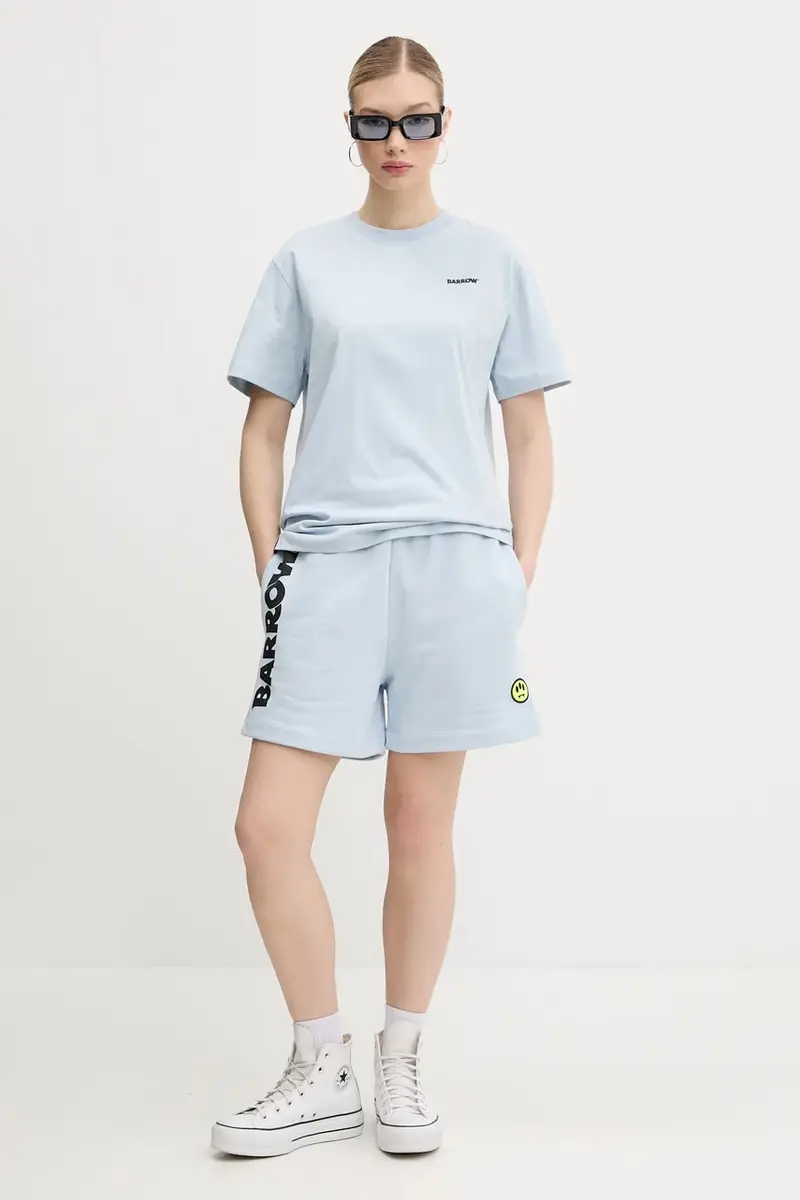 pantaloncini in cotone colore blu S5BWUABE089 miniatura 5