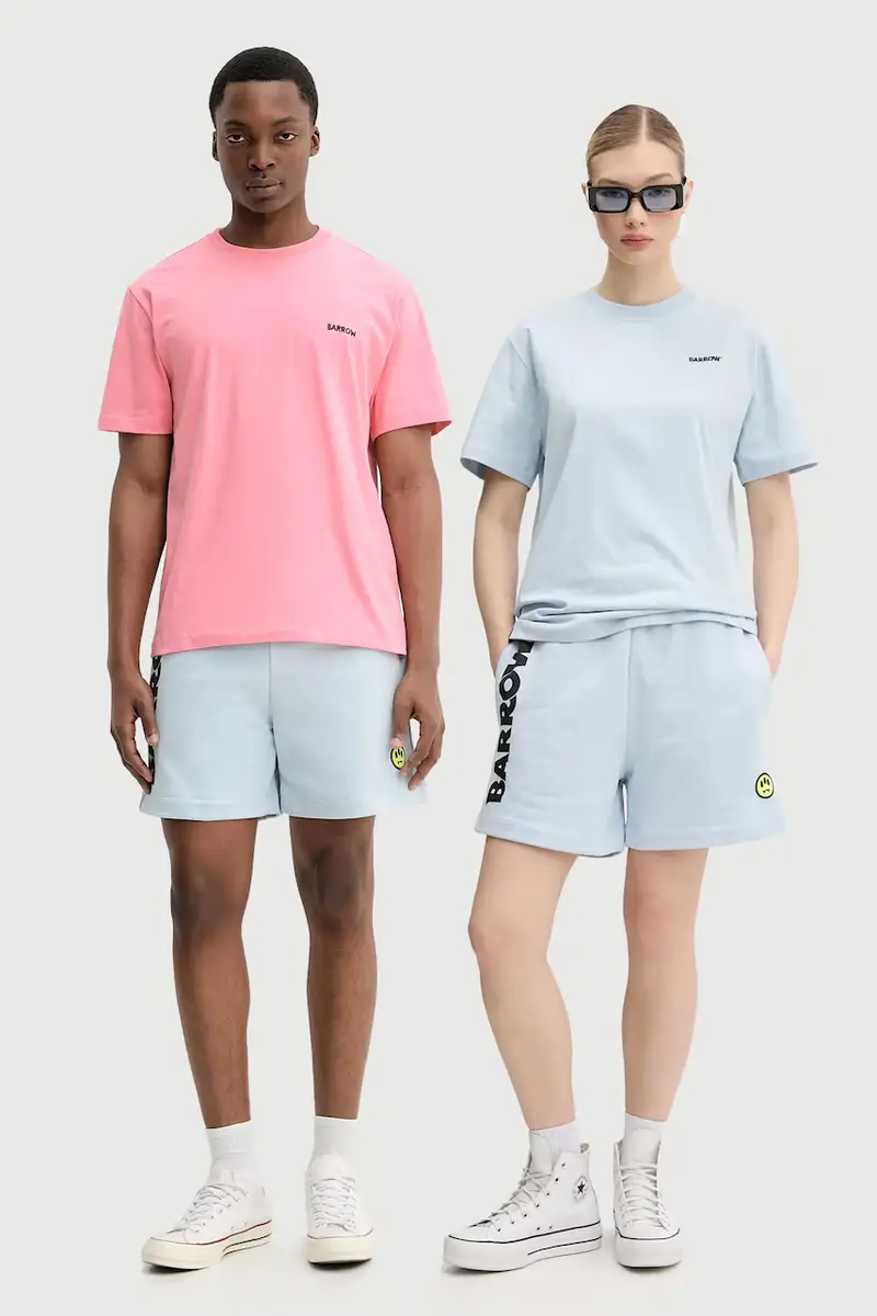 pantaloncini in cotone colore blu S5BWUABE089