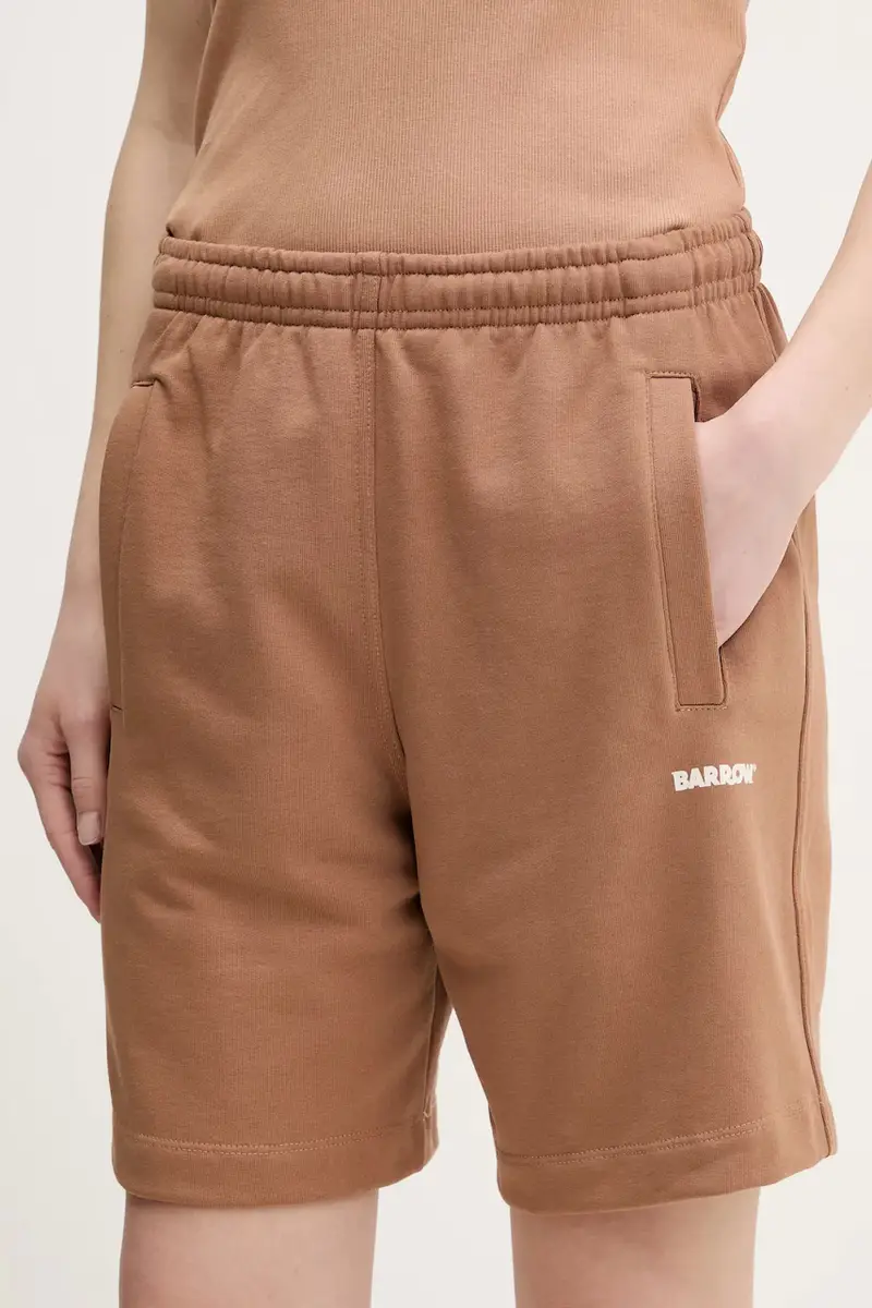 pantaloncini in cotone colore marrone S5BWUABE082 miniatura 3