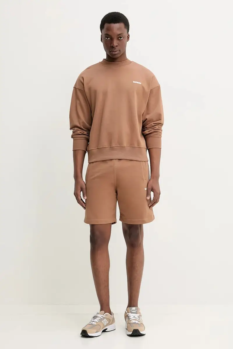 pantaloncini in cotone colore marrone S5BWUABE082 miniatura 4