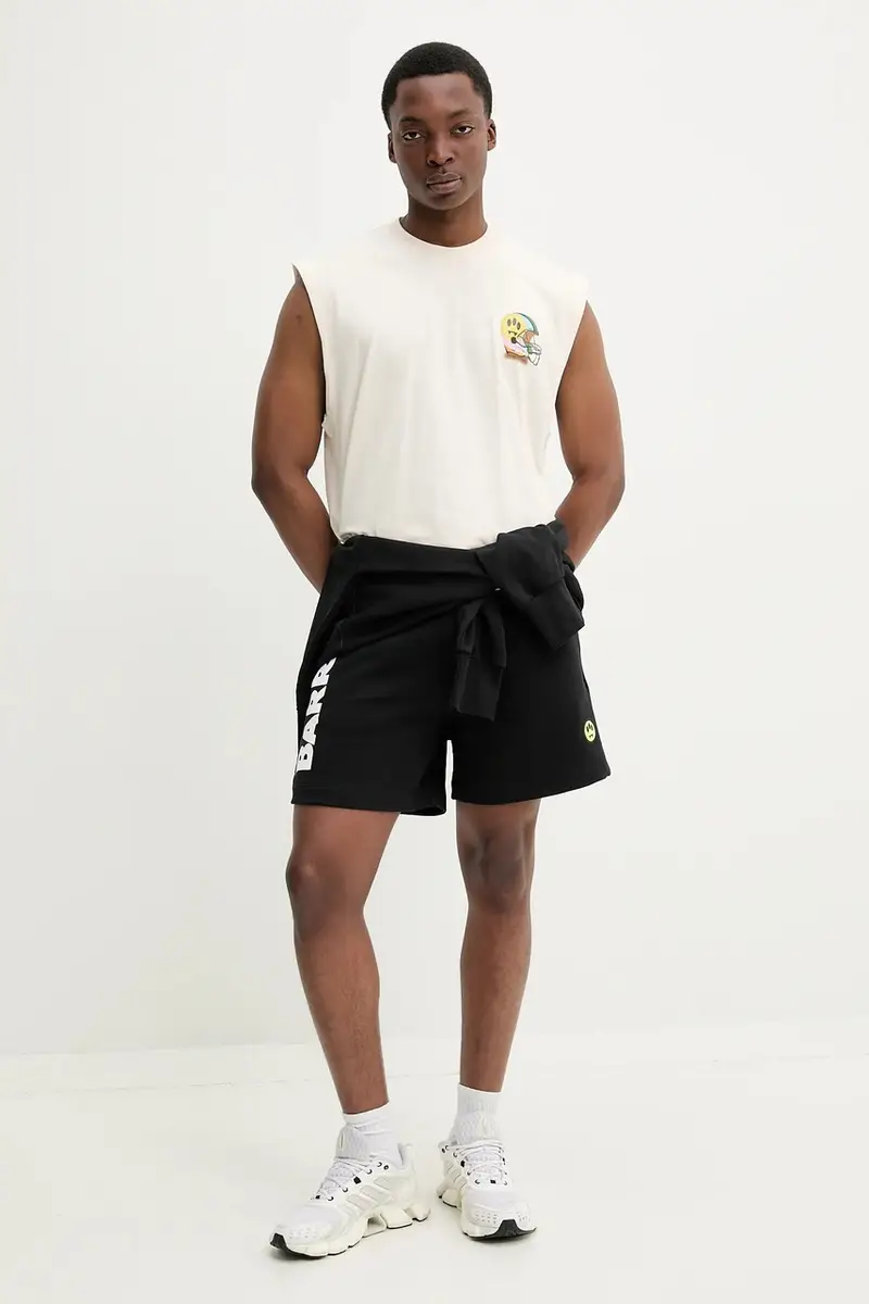 pantaloncini in cotone colore nero S5BWUABE089 miniatura 4