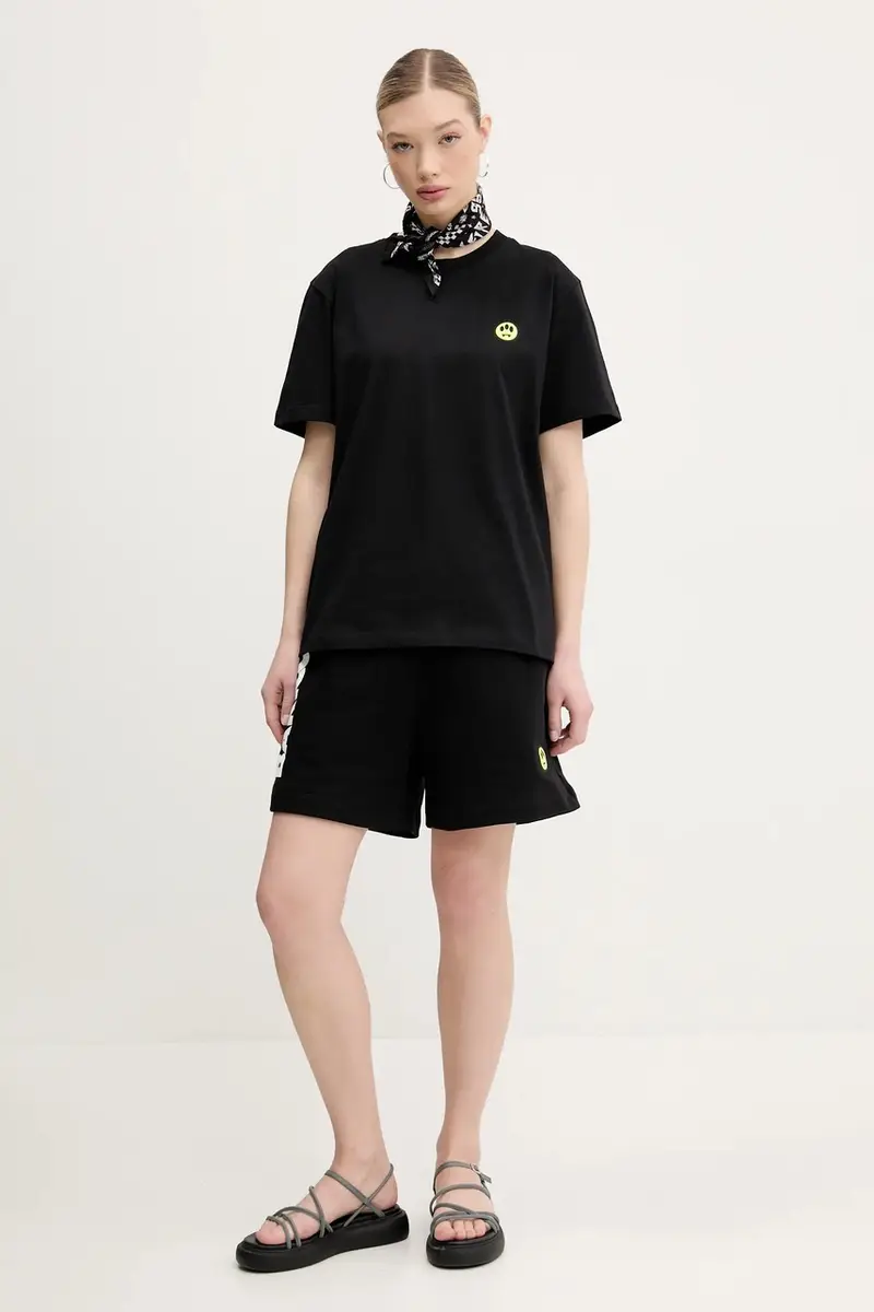 pantaloncini in cotone colore nero S5BWUABE089 miniatura 5