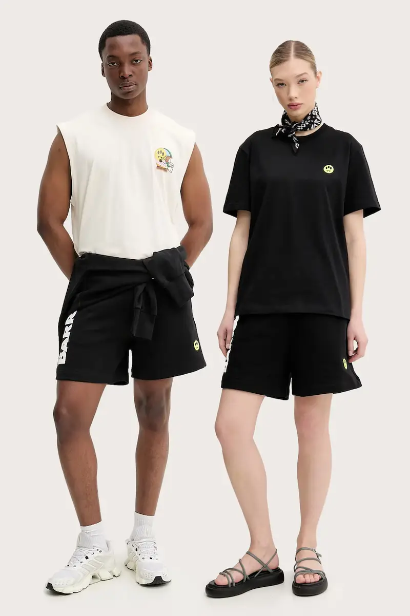 pantaloncini in cotone colore nero S5BWUABE089