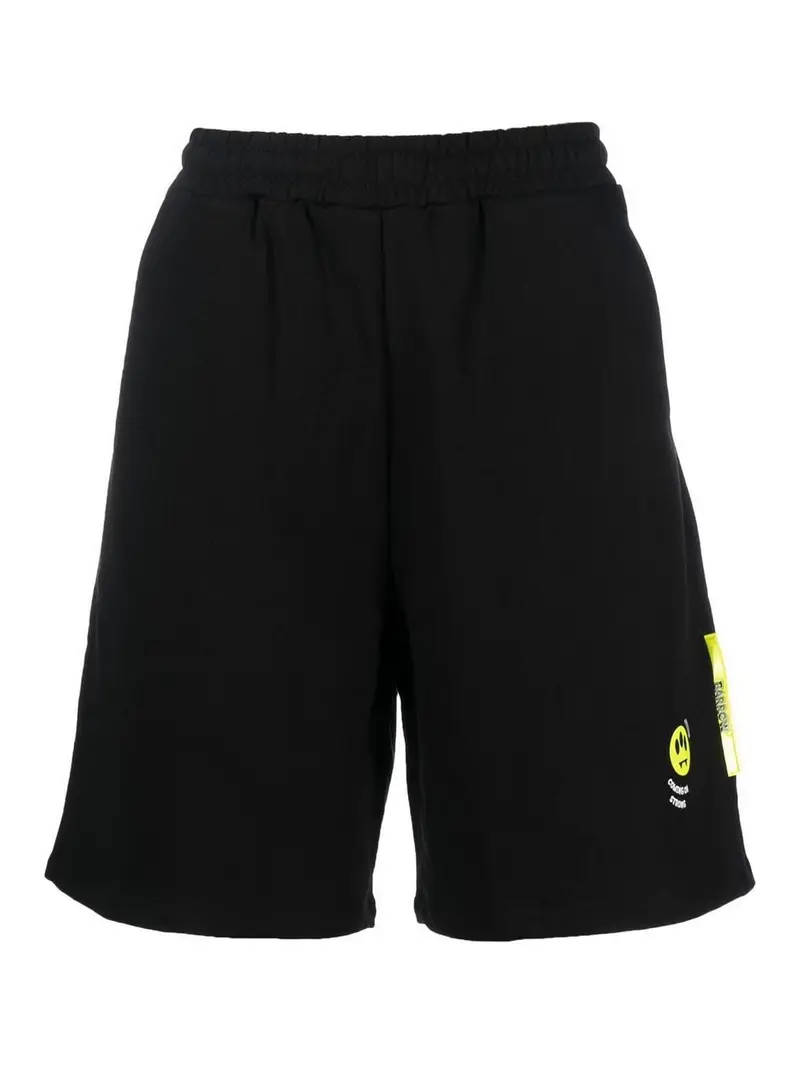 Pantaloncini in cotone con logo Nero