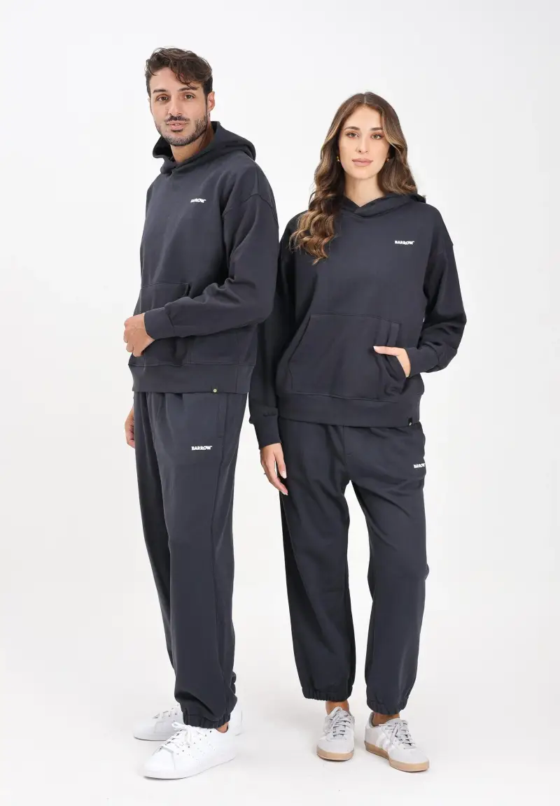 Pantalone sportivo grigio per uomo e donna con logo miniatura 2