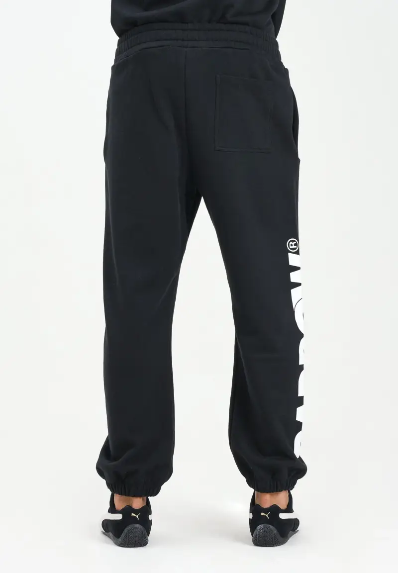 Pantalone sportivo nero per uomo e donna con logo miniatura 3