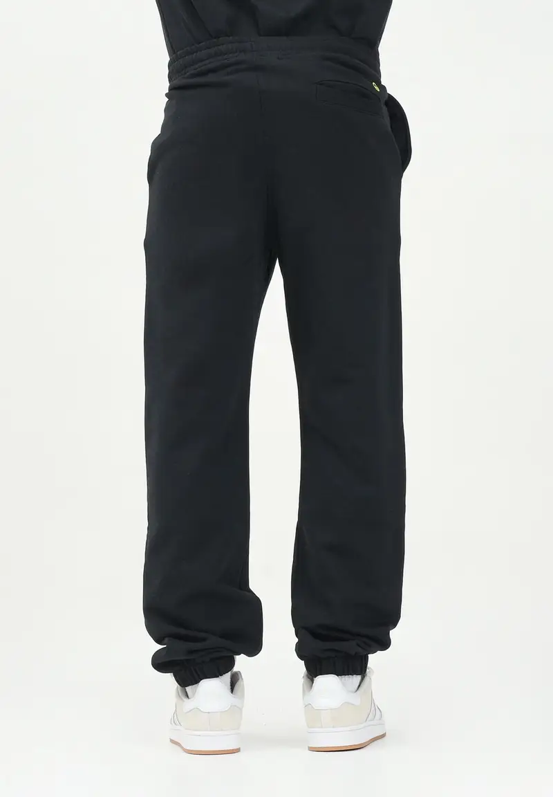 BARROW Pantalone sportivo nero per uomo e donna con stampa logo miniatura 2