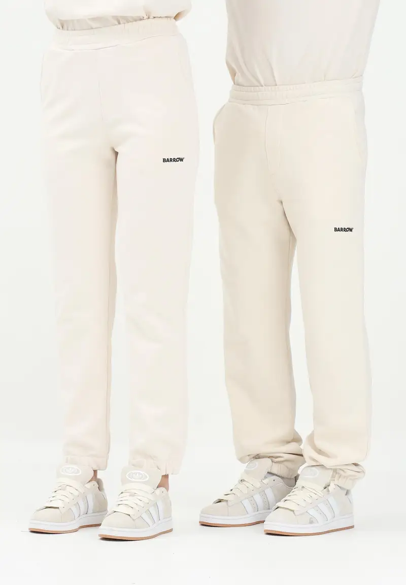 BARROW Pantalone sportivo vaniglia per uomo e donna con stampa logo