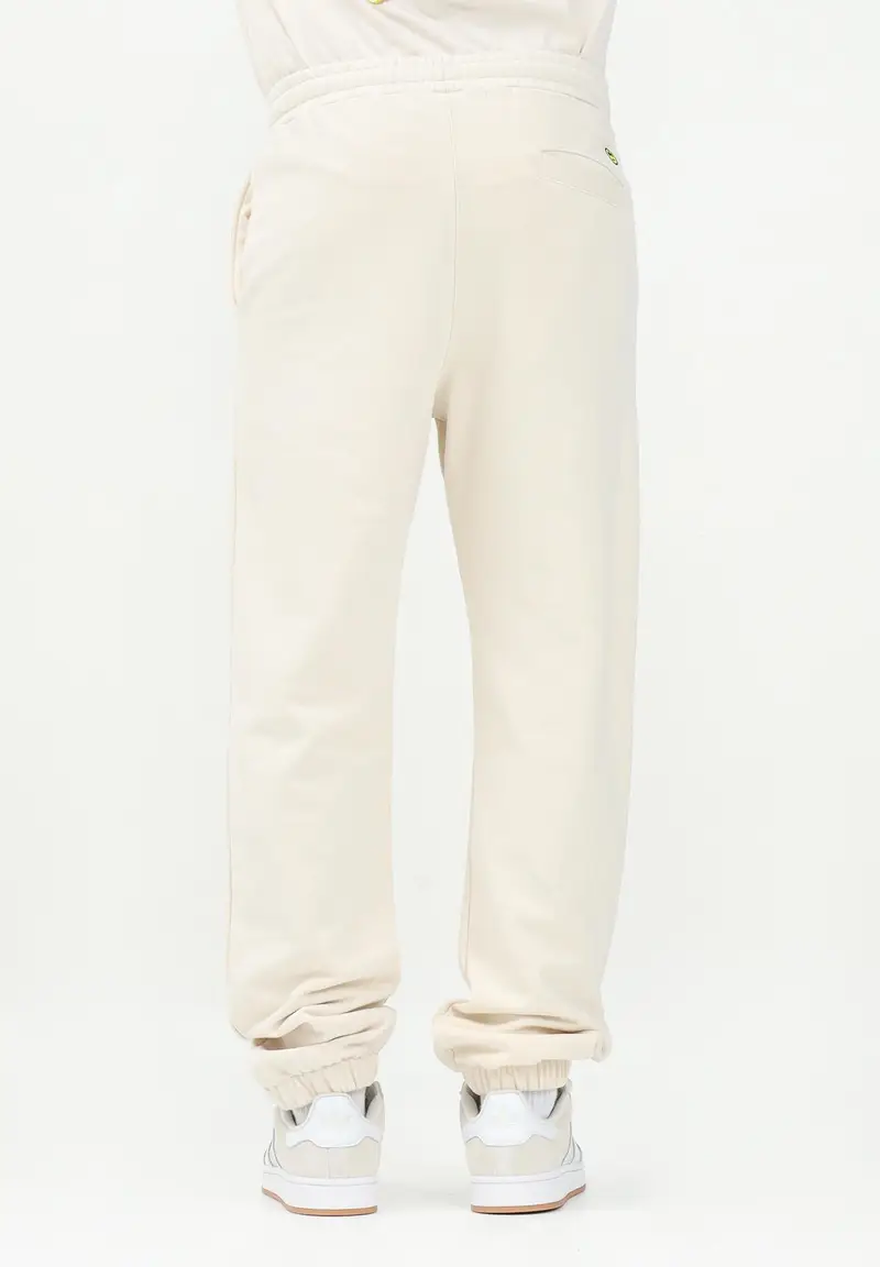 BARROW Pantalone sportivo vaniglia per uomo e donna con stampa logo miniatura 2