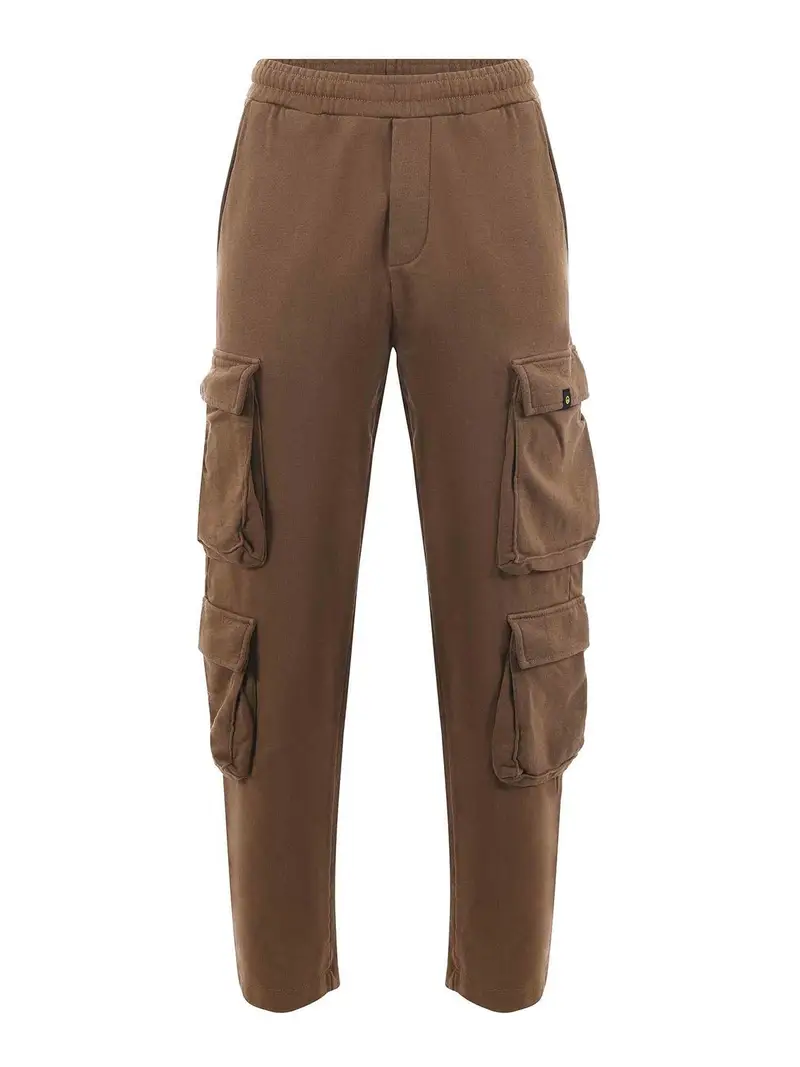Pantaloni da jogging di carico in cotone Marrone