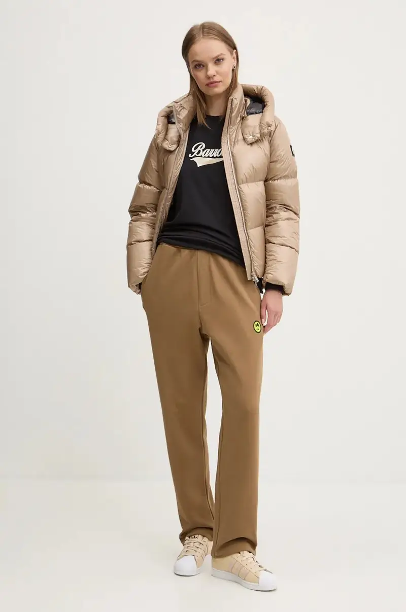 pantaloni della tuta di cotone colore marrone F4BWUAFP140 miniatura 3