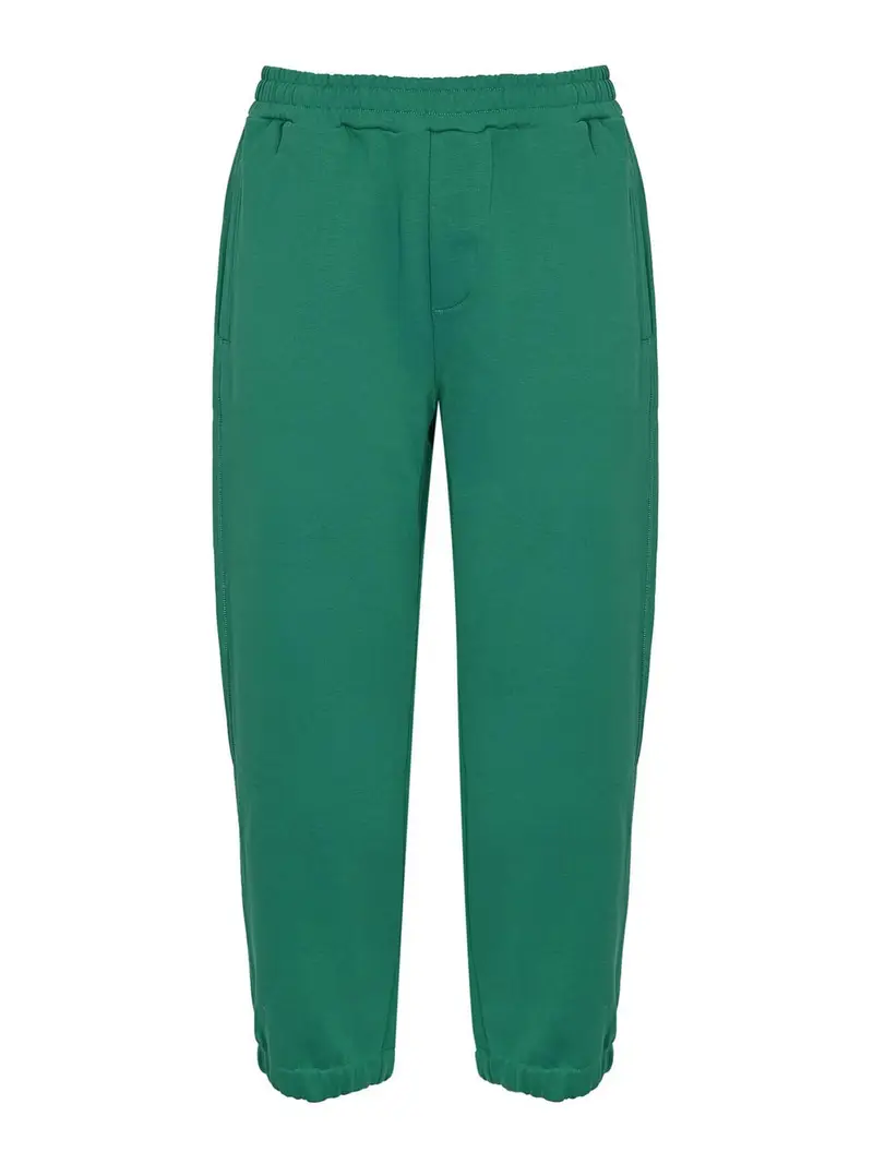 Pantaloni In Cotone Con Stampa Verde